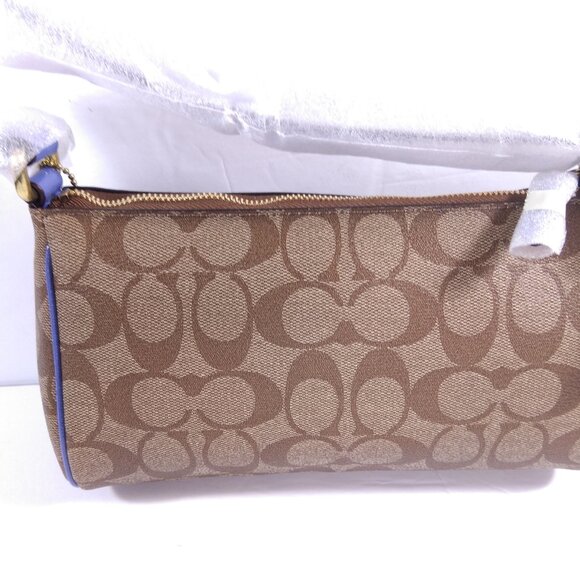 Authentic Coach Signature Top Handle Pouch Khaki/Porcelain F51175 B4CCS - Picture 2 of 9
